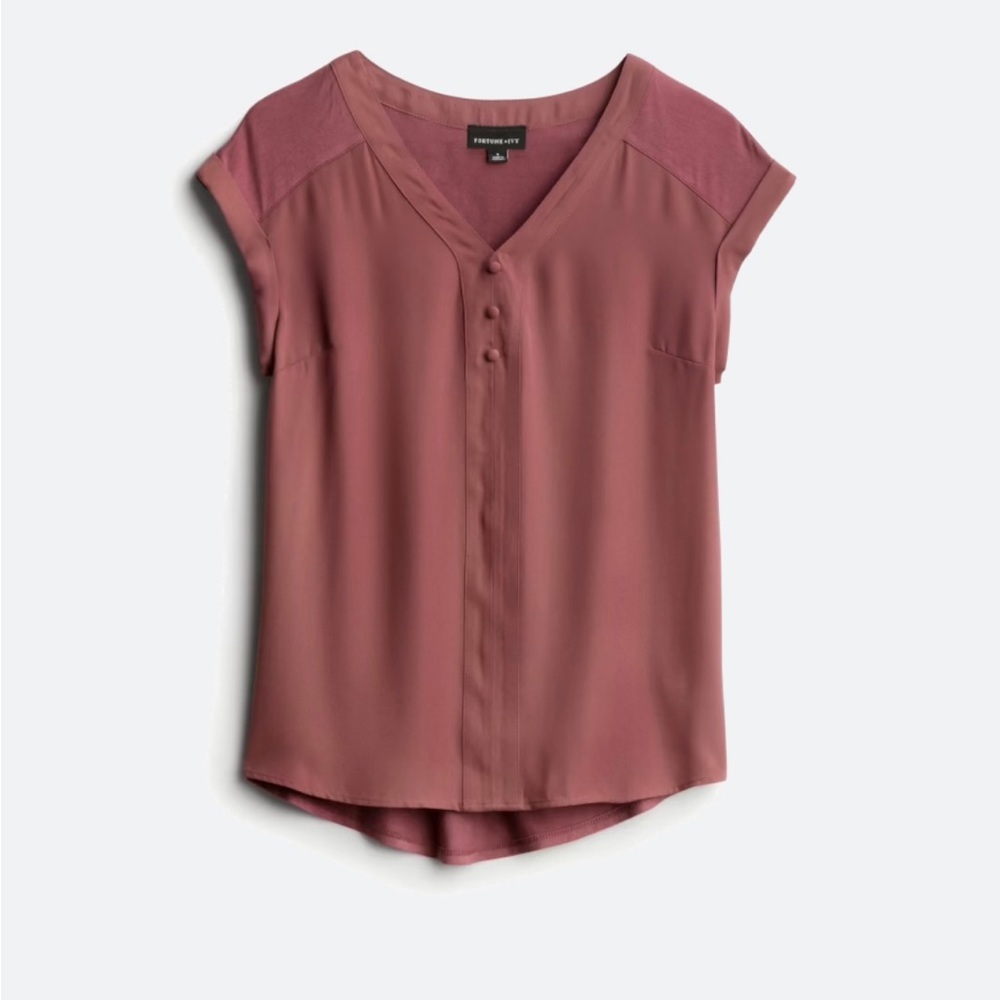 Fortune + Ivy Helena Mixed Material Blouse​